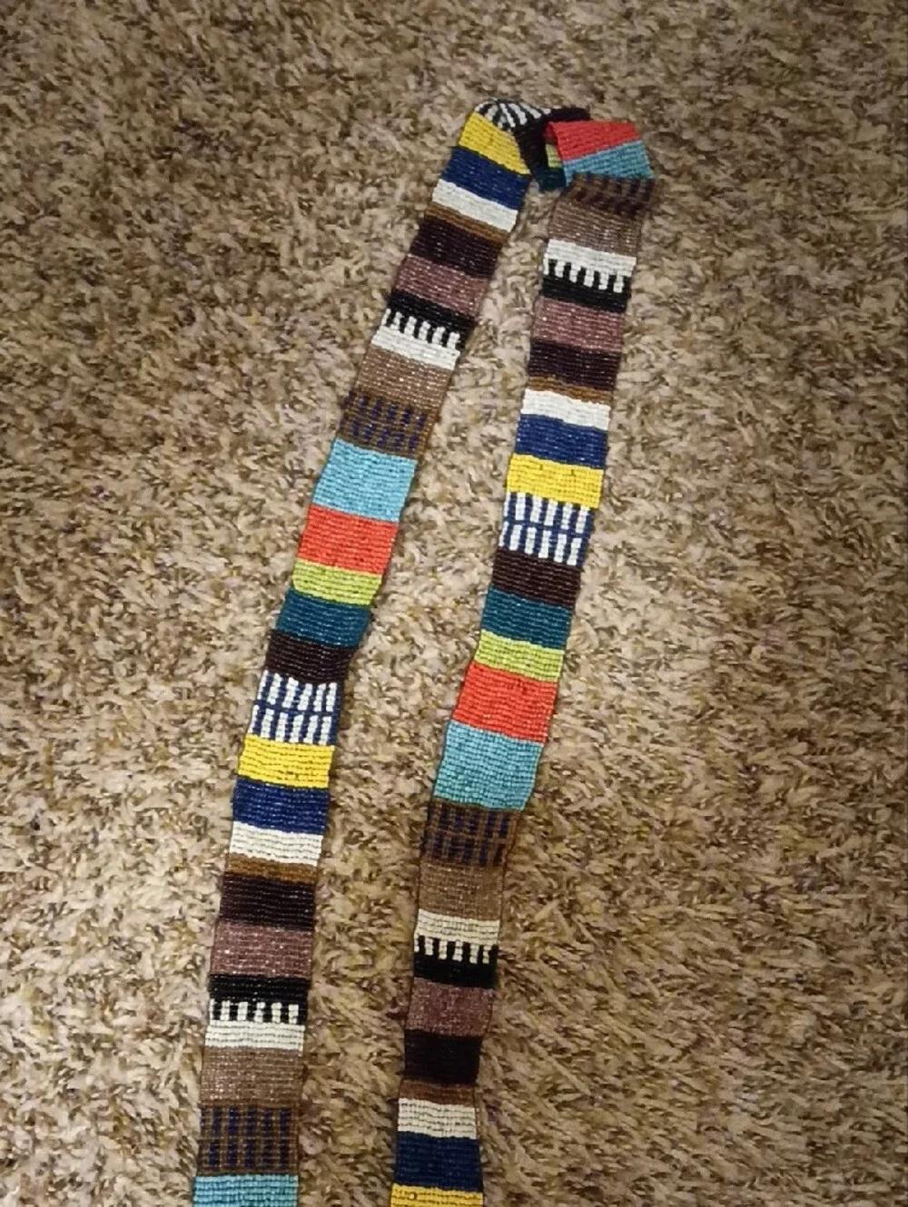Handmade Delicate Beaded Multicolor African Belt (Rainbow Effect)